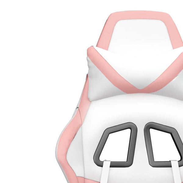 Gaming Stuhl Weiß & Rosa mit Massage