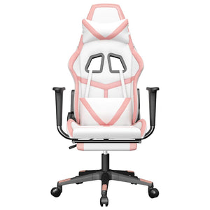 Gaming Stuhl Weiß & Rosa mit Massage