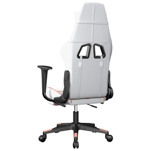 Gaming Stuhl Weiß & Rosa mit Massage