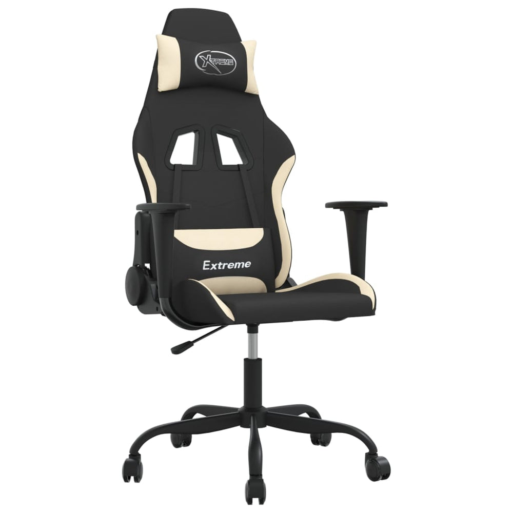 Gaming-Stuhl mit Massagefunktion Schwarz/Creme