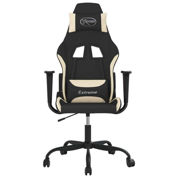 Gaming-Stuhl mit Massagefunktion Schwarz/Creme