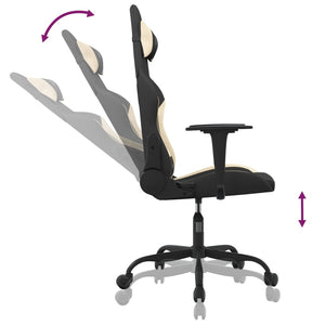 Gaming-Stuhl mit Massagefunktion Schwarz/Creme