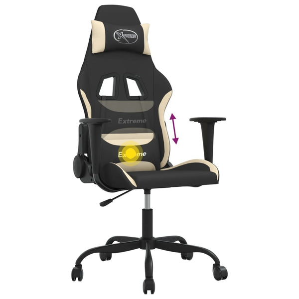 Gaming-Stuhl mit Massagefunktion Schwarz/Creme