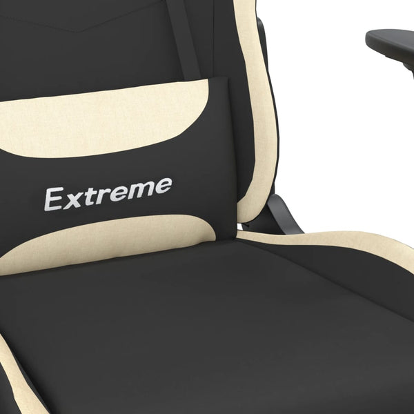 Gaming-Stuhl mit Massagefunktion Schwarz/Creme
