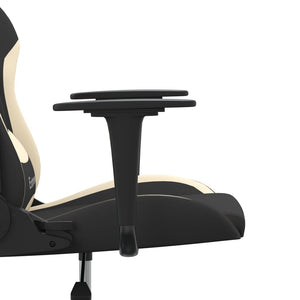 Gaming-Stuhl mit Massagefunktion Schwarz/Creme