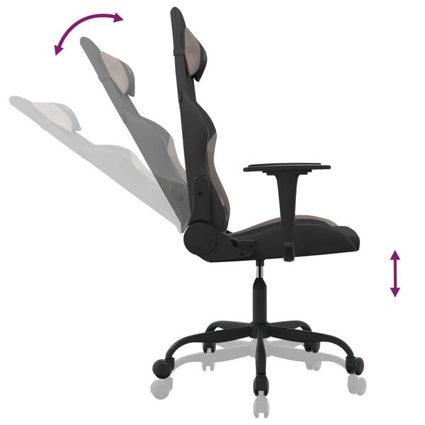 Gaming-Stuhl mit Massage Schwarz/Taupe