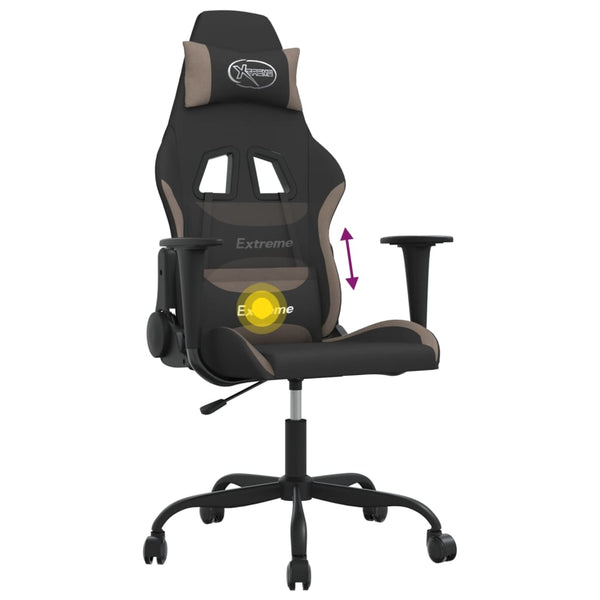 Gaming-Stuhl mit Massage Schwarz/Taupe