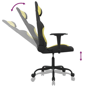Gaming Stuhl mit Massage Schwarz/Hellgrün
