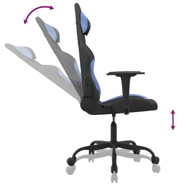Gaming-Stuhl mit Massagefunktion Schwarz/Blau