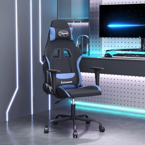 Gaming-Stuhl mit Massagefunktion Schwarz/Blau