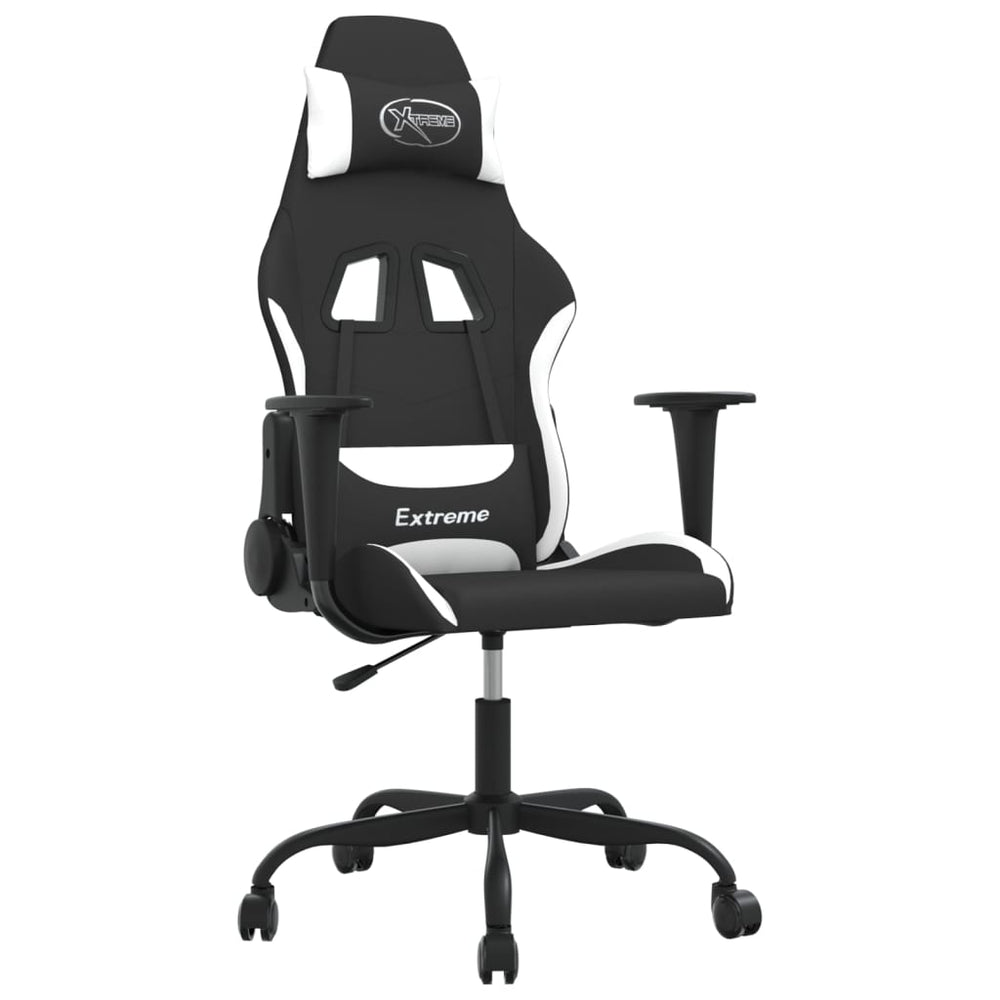 Gaming Stuhl mit Massage Schwarz/Weiß