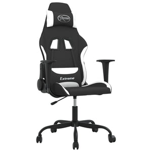 Gaming Stuhl mit Massage Schwarz/Weiß
