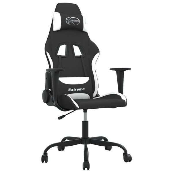 Gaming Stuhl mit Massage Schwarz/Weiß