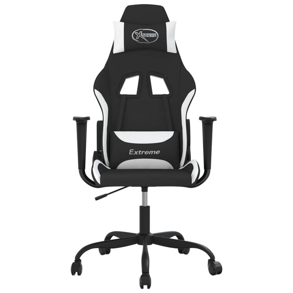 Gaming Stuhl mit Massage Schwarz/Weiß