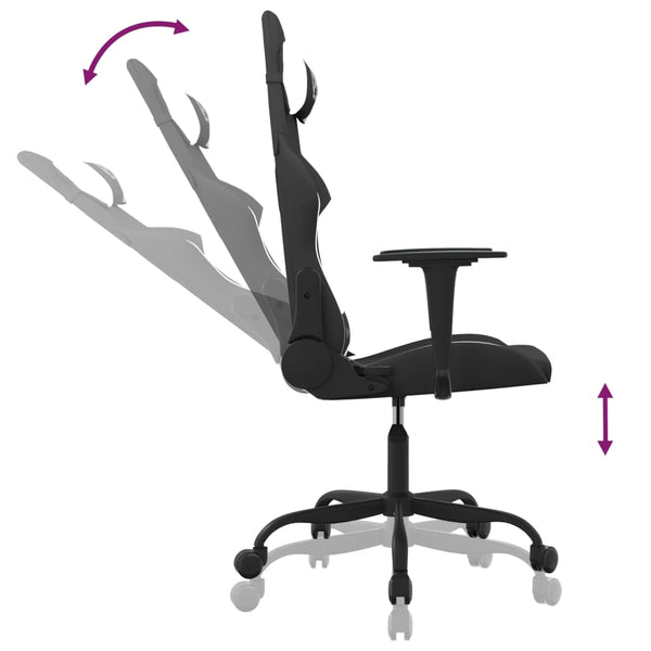 Gaming Stuhl mit Massage Schwarz/Weiß