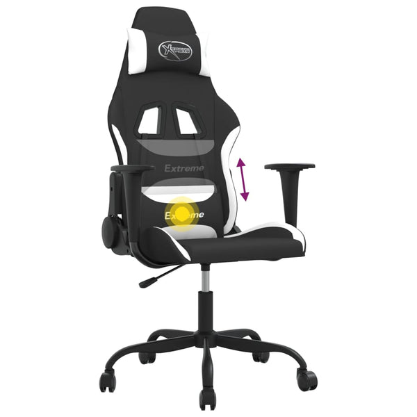 Gaming Stuhl mit Massage Schwarz/Weiß