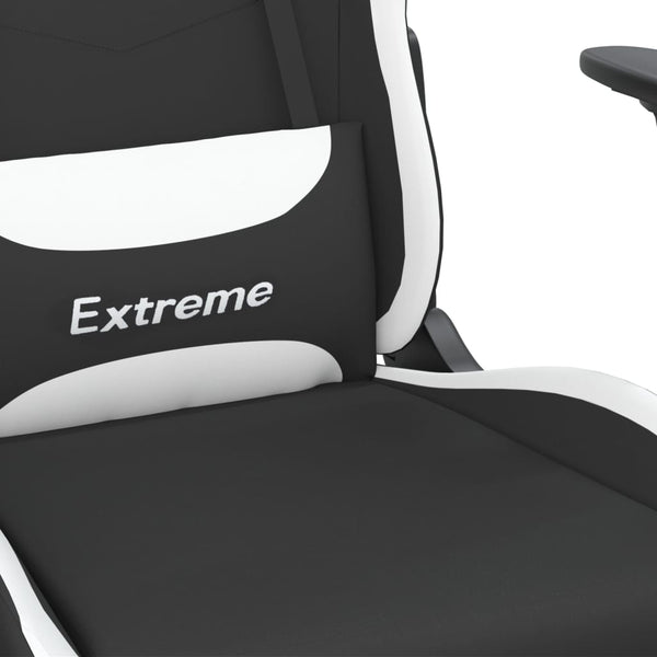 Gaming Stuhl mit Massage Schwarz/Weiß