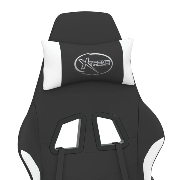 Gaming Stuhl mit Massage Schwarz/Weiß