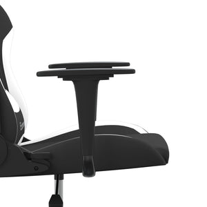 Gaming Stuhl mit Massage Schwarz/Weiß
