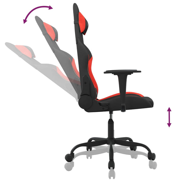 Gaming-Stuhl mit Massagefunktion, Schwarz/Rot