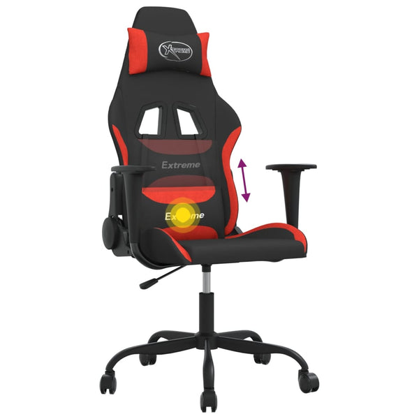 Gaming-Stuhl mit Massagefunktion, Schwarz/Rot