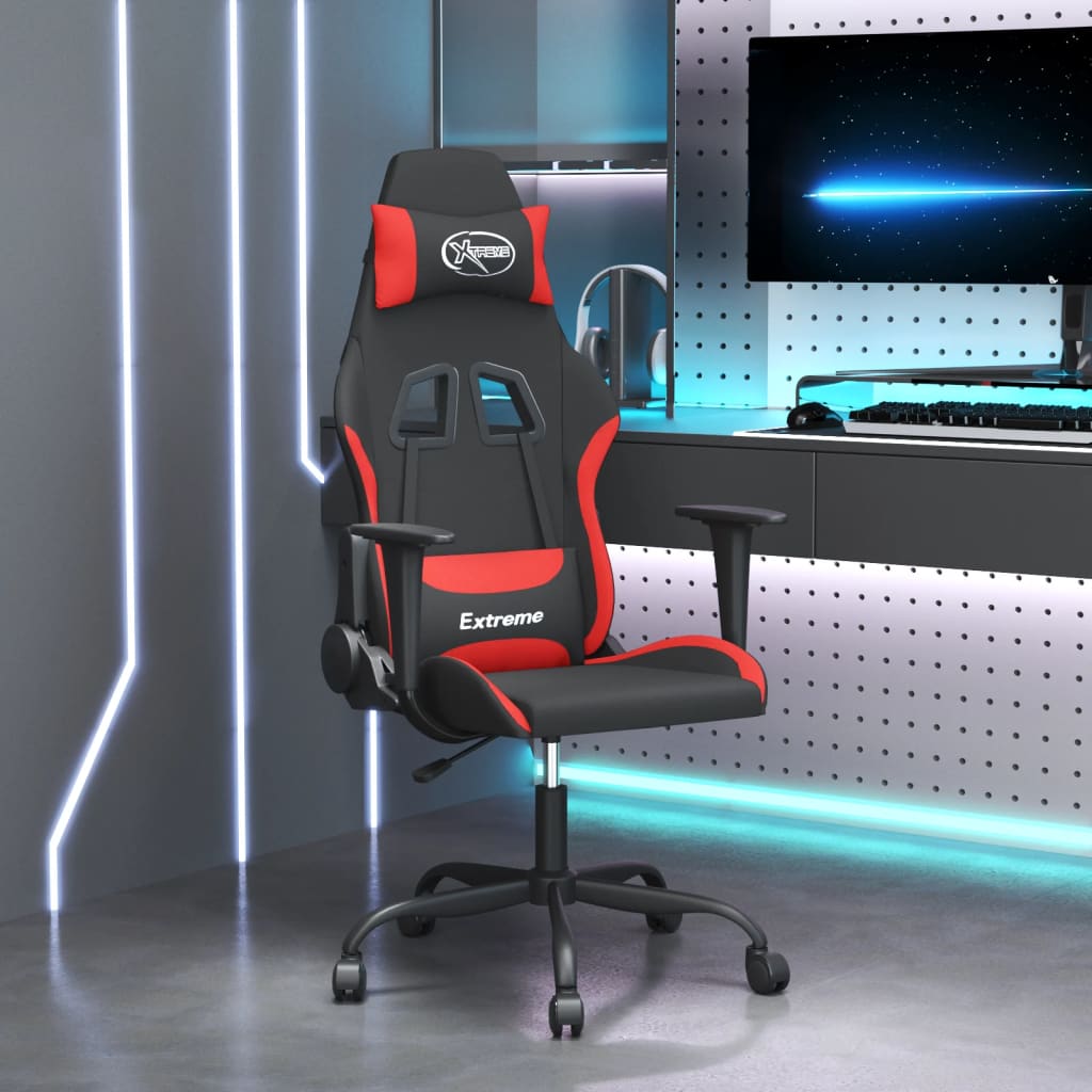 Gaming-Stuhl mit Massagefunktion, Schwarz/Rot