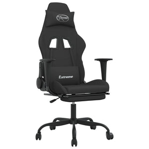 Gaming Stuhl mit Massage & Fußstütze Schwarz