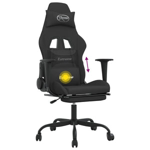 Gaming Stuhl mit Massage & Fußstütze Schwarz