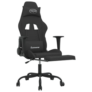 Gaming Stuhl mit Massage & Fußstütze Schwarz