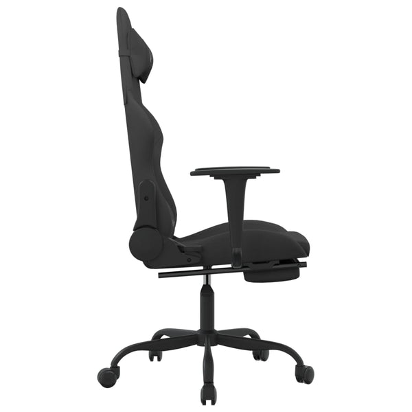 Gaming Stuhl mit Massage & Fußstütze Schwarz