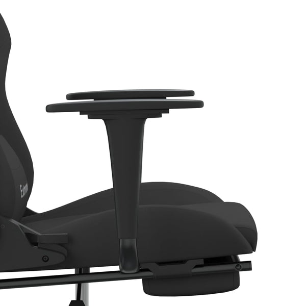 Gaming Stuhl mit Massage & Fußstütze Schwarz