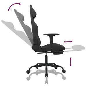 Gaming Stuhl mit Massage & Fußstütze Schwarz