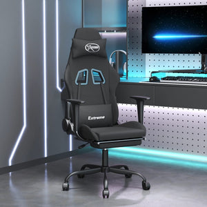 Gaming Stuhl mit Massage & Fußstütze Schwarz