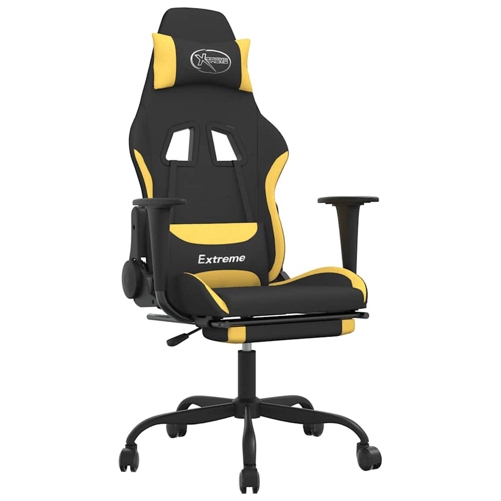 Gaming Stuhl mit Massage, Fußstütze Schwarz/Gelb