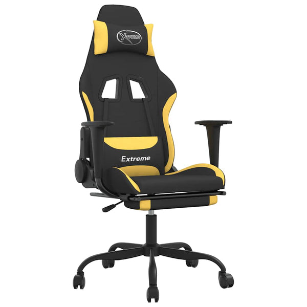 Gaming Stuhl mit Massage, Fußstütze Schwarz/Gelb