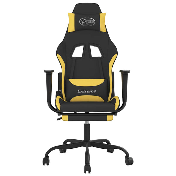Gaming Stuhl mit Massage, Fußstütze Schwarz/Gelb
