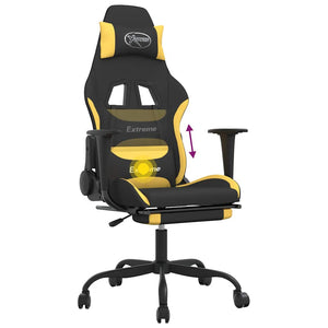 Gaming Stuhl mit Massage, Fußstütze Schwarz/Gelb