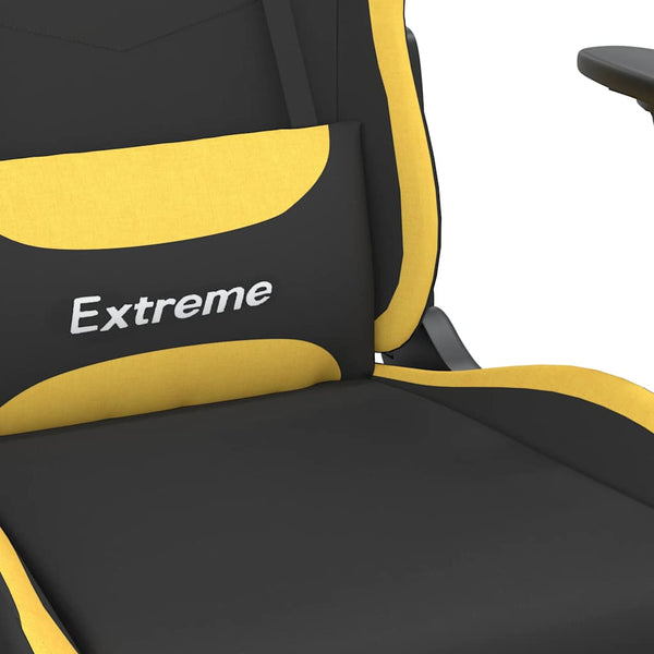 Gaming Stuhl mit Massage, Fußstütze Schwarz/Gelb