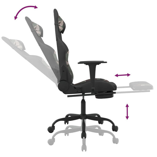 Gaming Stuhl mit Massage & Fußstütze