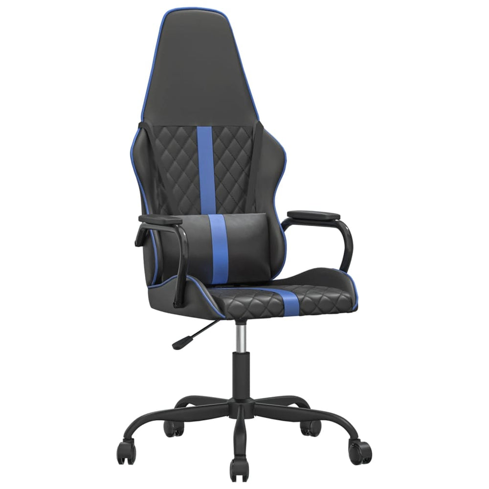 Gaming Stuhl mit Massagefunktion Blau Schwarz