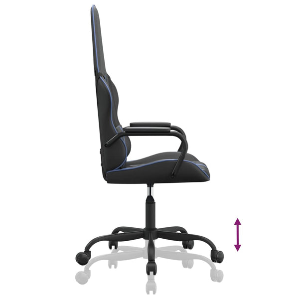 Gaming Stuhl mit Massagefunktion Blau Schwarz