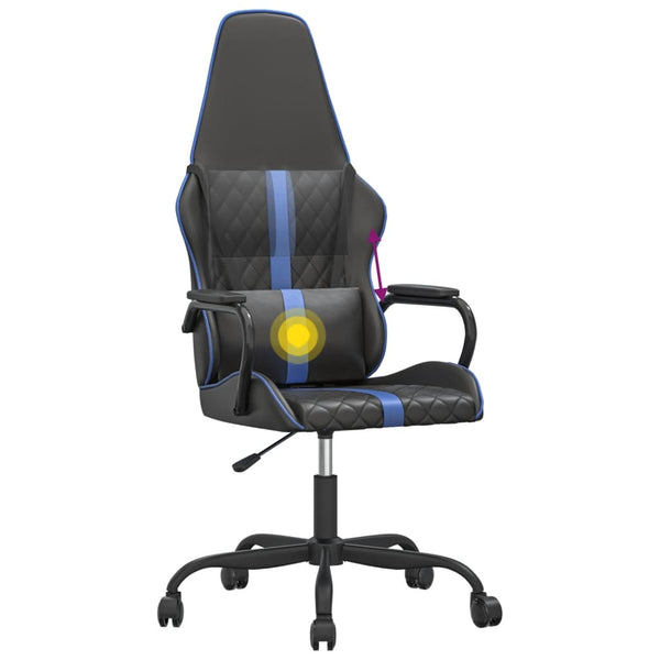 Gaming Stuhl mit Massagefunktion Blau Schwarz