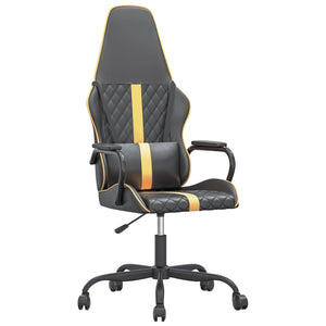 Gaming-Stuhl mit Massagefunktion Gold Schwarz