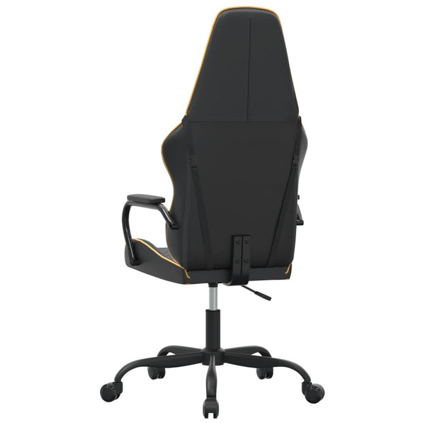 Gaming-Stuhl mit Massagefunktion Gold Schwarz