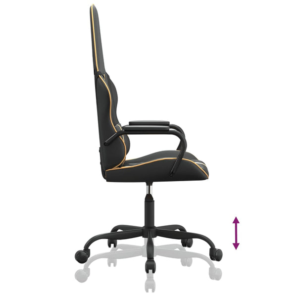Gaming-Stuhl mit Massagefunktion Gold Schwarz