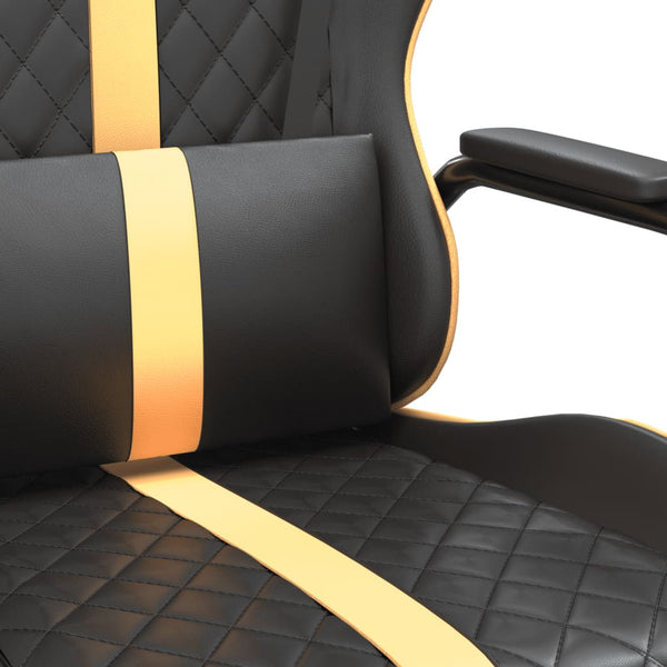 Gaming-Stuhl mit Massagefunktion Gold Schwarz