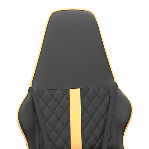Gaming-Stuhl mit Massagefunktion Gold Schwarz