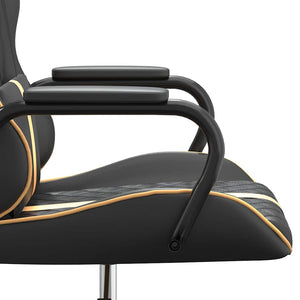Gaming-Stuhl mit Massagefunktion Gold Schwarz