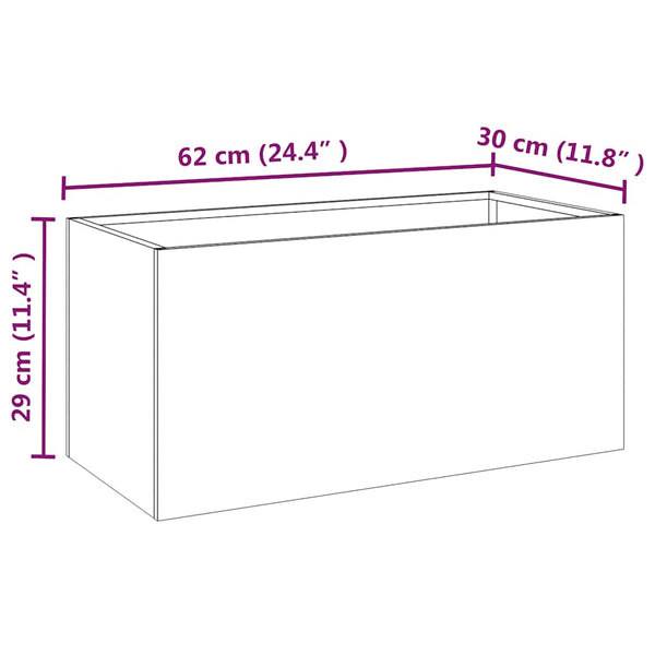 Cortenstahl Pflanzkübel 62x30x29 cm