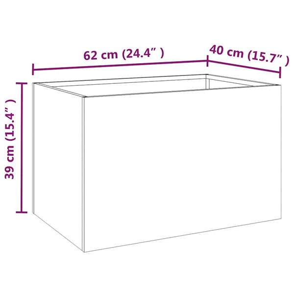 Cortenstahl Pflanzkübel 62x40x39 cm